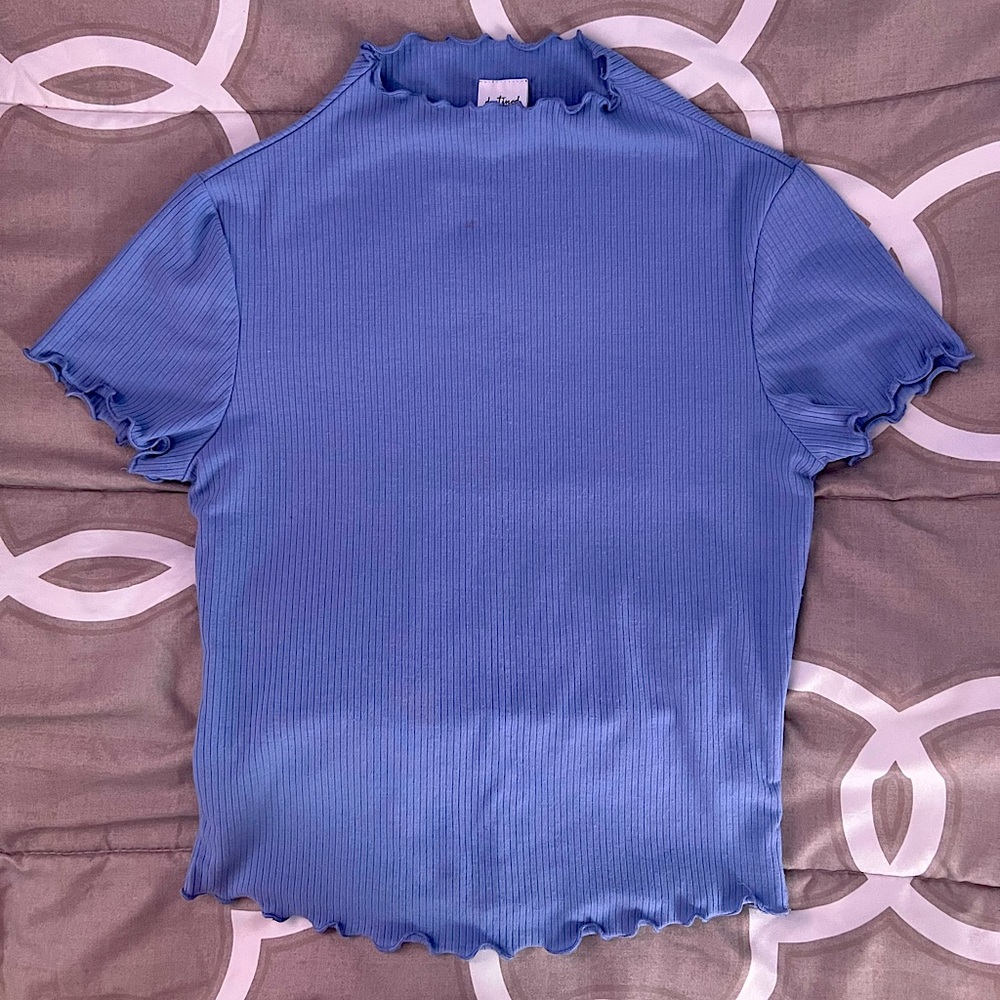 rubbed turtleneck cropped tee